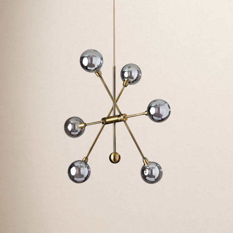 Lorraine Solid Brass 6-Light Chandelier