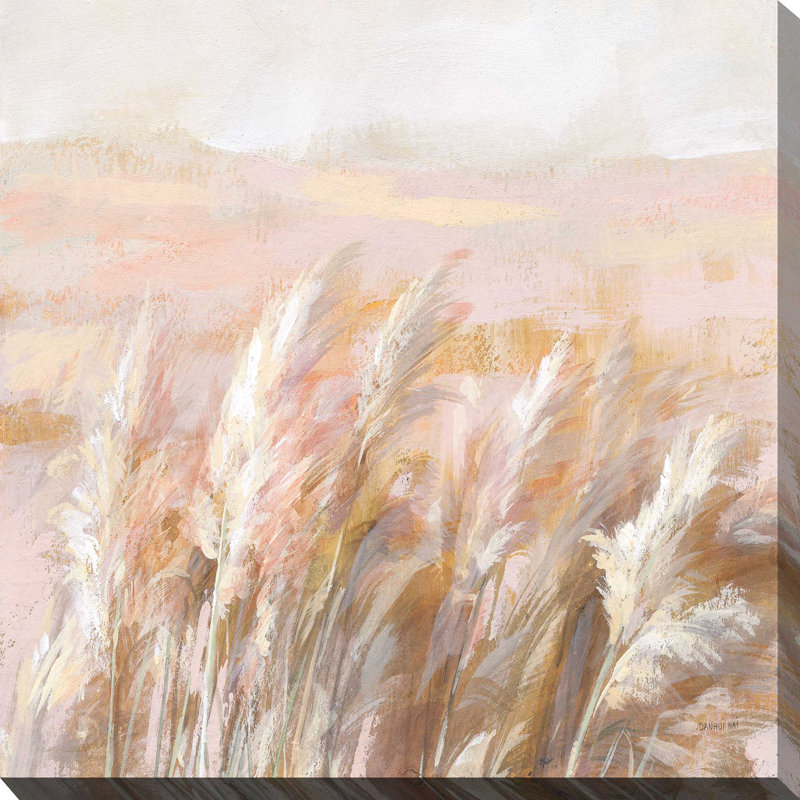 Herbes des prairies - Peinture, L 18 po x H 18 po, Toile tendue