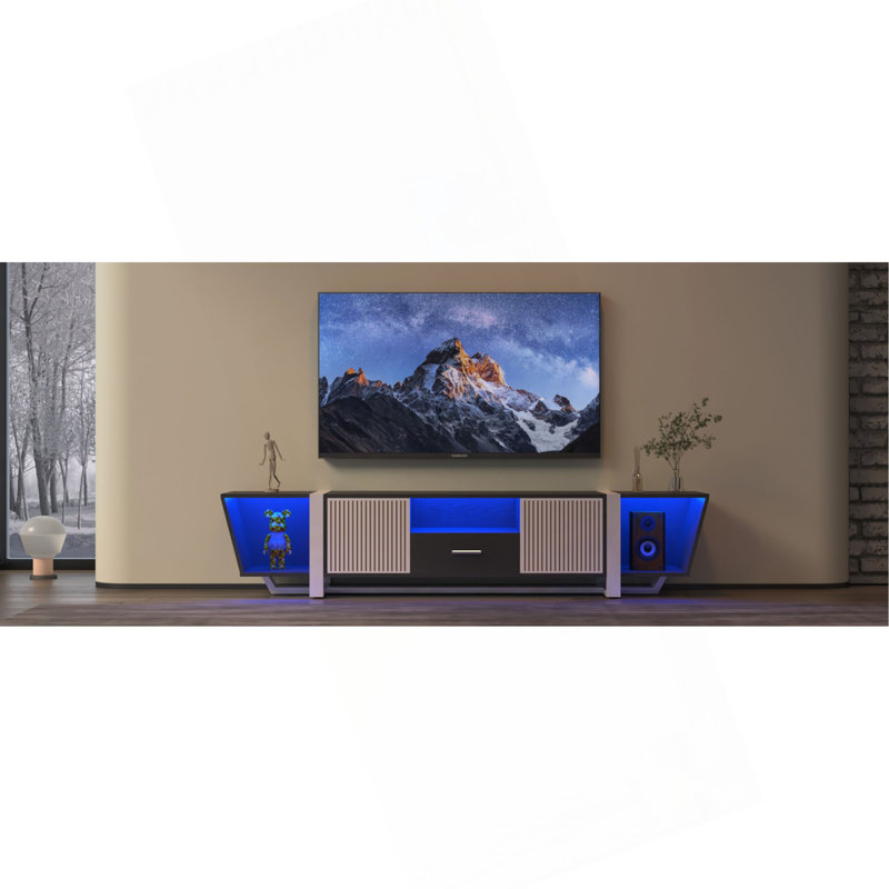 Meuble télé à DEL avec télécommande et plusieurs modes de changement de lumières