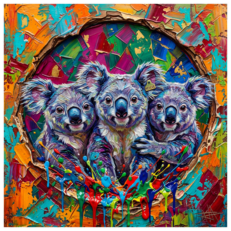 Tapis de bain coloré Koala Trio, 34in W x 21in L