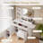 White Vanity Desk with Mirror