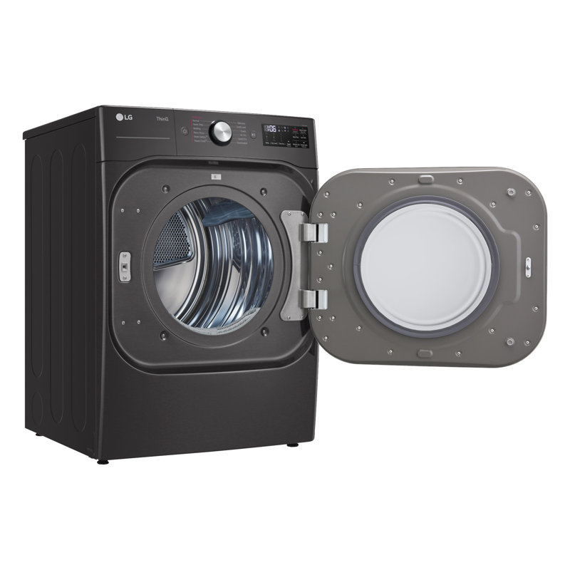 LG Mega Capacity Smart Wi-Fi Enabled Front Load Electric Dryer with TurboSteam and Built-In Intelligence, Smooth Black, 9.0 cu. ft.