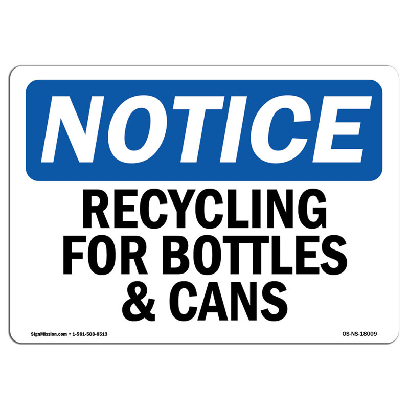 Panneau de recyclage pour bouteilles et canettes