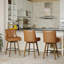 Tabouret de bar pivotant extra large à 360 ° avec siège à ressorts ensachés et base en bois massif-1316730336