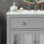 Meuble-lavabo de 30 pouces avec lavabo en céramique, tablette réglable, plateau basculant et charnières à fermeture en douceur-1270564423