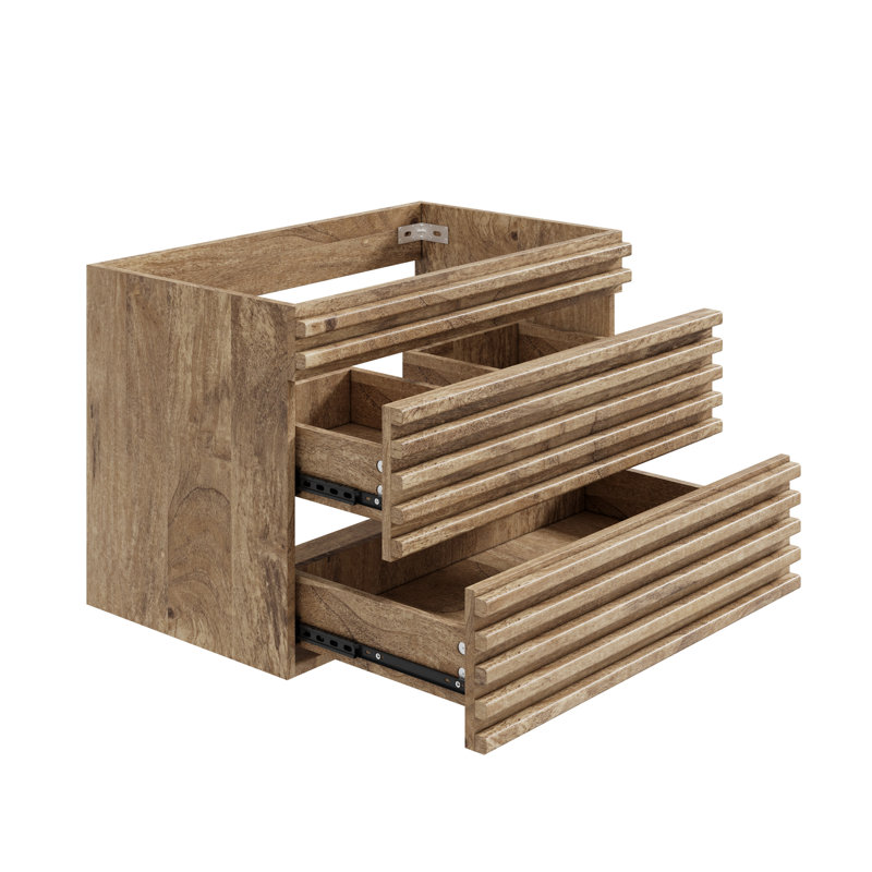 Base de meuble-lavabo mural simple 30 po, lavabo non inclus, Chêne