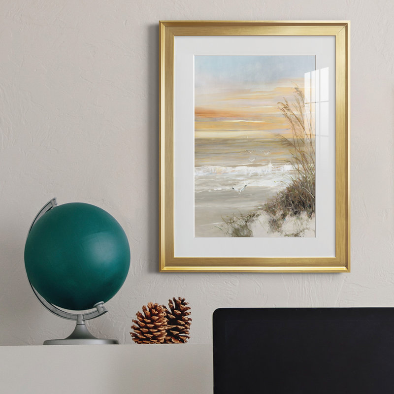 " Summer Solstice ", Gold Framed Paper, 30.5" H x 22.5" W x 1.5" D, White Mat
