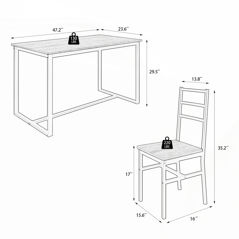 Ensemble de table de salle à manger Mid-Century 5 pièces avec 4 chaises, parfait pour la cuisine et la salle à manger