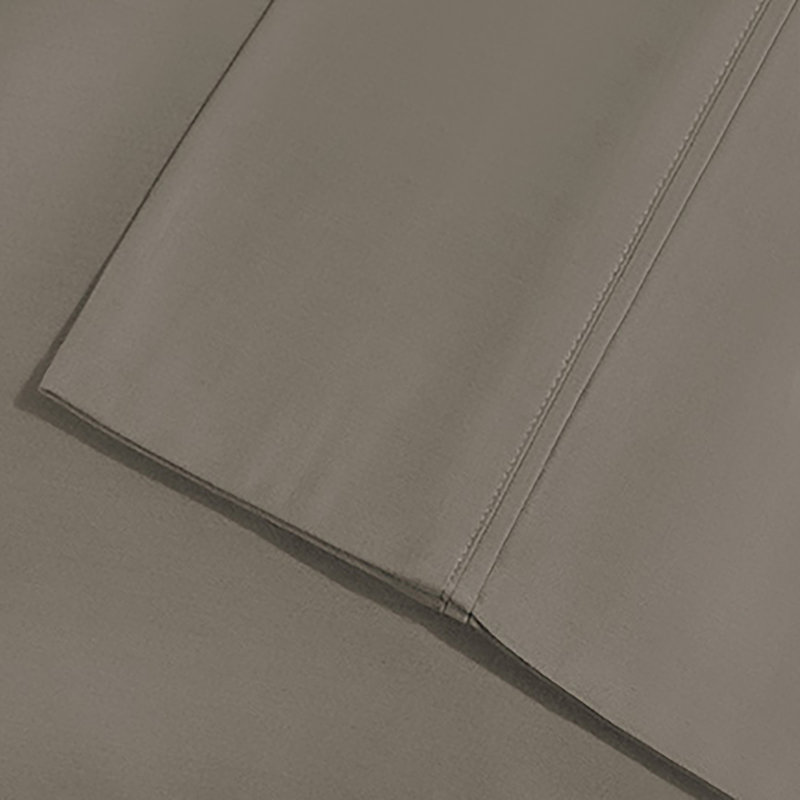 Superior Grey Cotton Polyester Blend Standard Pillowcase Set