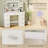 43.3" Makeup Vanity Desk with LED Lighted Mirror, 7 Drawers, 4 Adjustable Shelves & Built-in Charging Station for Bedroom, White-1526053421