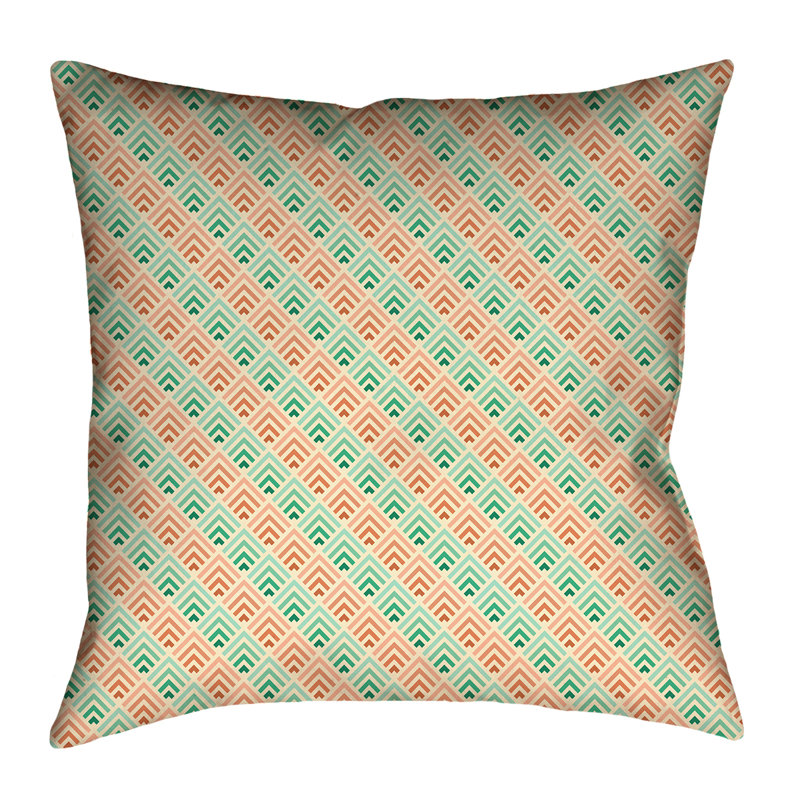 Housse de coussin Katelyn Elizabeth, 16 po x 1 po, Vert / Orange, Polyester sergé
