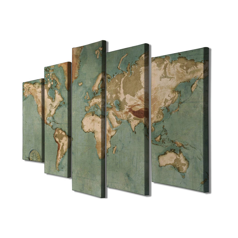 5 pièces, reproduction sur toile tendue