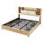 47.2" Bookcase Upholstered King Size Bed Frame with 4 Storage Drawers,Maple-2113984024