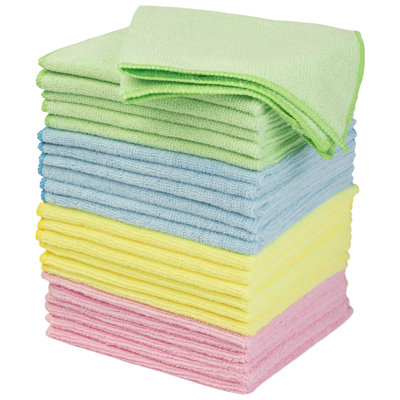 Stalwart Microfiber Cleaning Cloth Set - Microfiber Towels for Cars, Home, and Kitchen - Lint-Free Absorbent Cleaning Rags