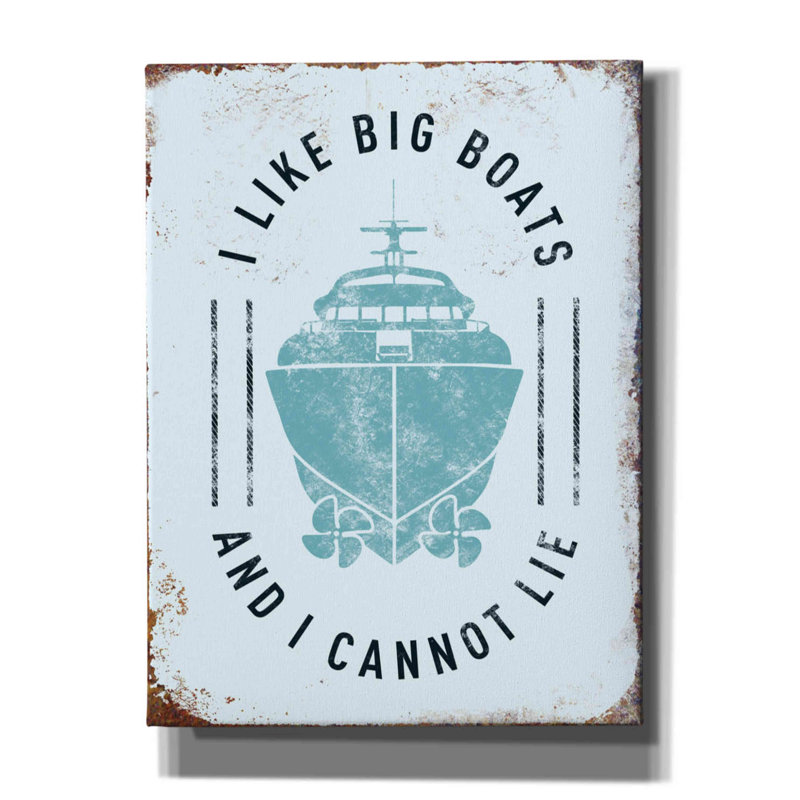 Art mural sur toile Trinx «I Like Big Boat» par JJ Brando, L 12 po x H 16 po