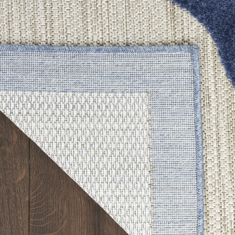 Alayia Aloha Floral Blue/Grey Indoor/Outdoor Area Rug, Runner 2'3" x 12'