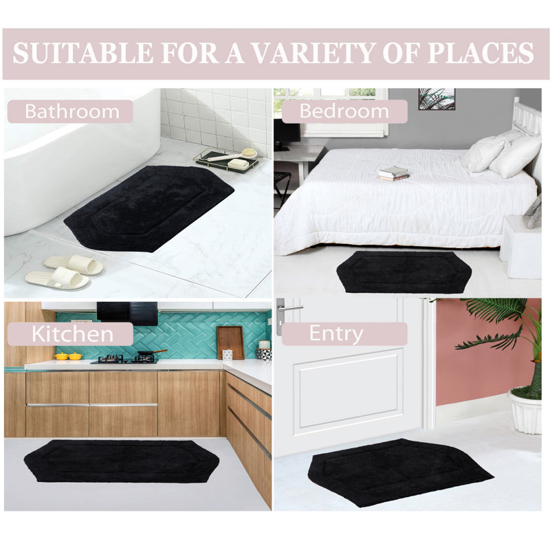 Morissette 100% Cotton Contour Mat 20"x20", Black