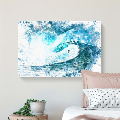 Surfing The Wave - Wrapped Canvas Painting