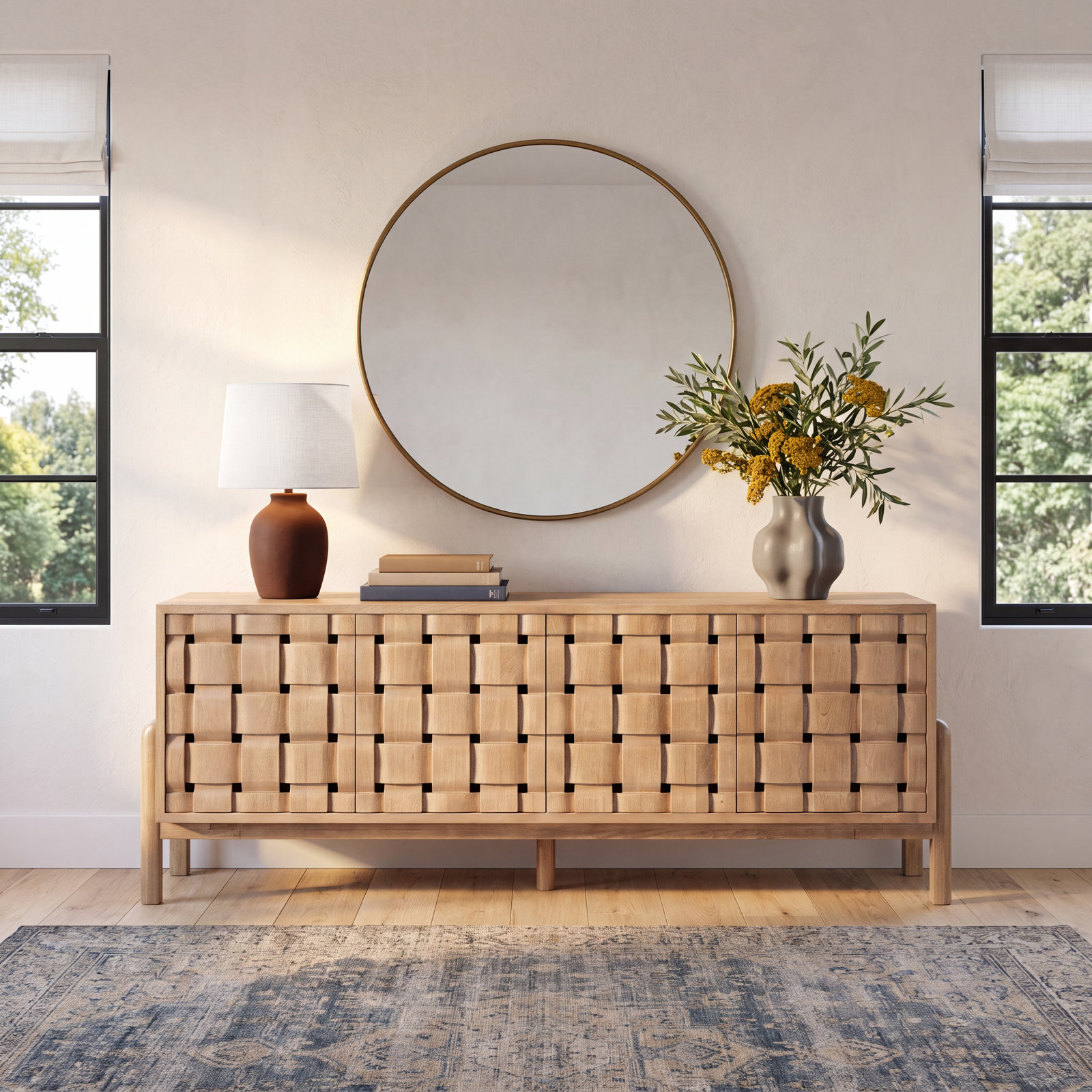 Mango 4-Door Sideboard, Light Brown