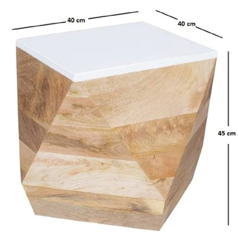 Laronda Solid Wood Drum End Table