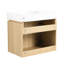 Meuble-lavabo de 61 cm avec lavabo en céramique, lavabo suspendu mural, rangement en bois à double porte pour salle de bain, chêne - Meuble-lavabo de 61 cm, rangement, style moderne