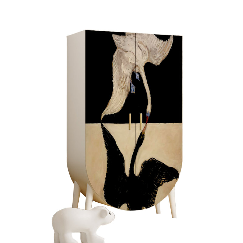 Armoire haute Modern Modern, Blanc / multicolore