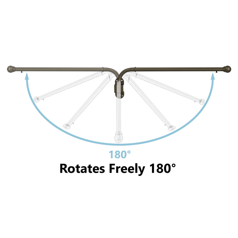 Tringle à rideaux simple réglable Ronna, H 0,5 po x l 24 po x p 0,5 po, Blanc lustré