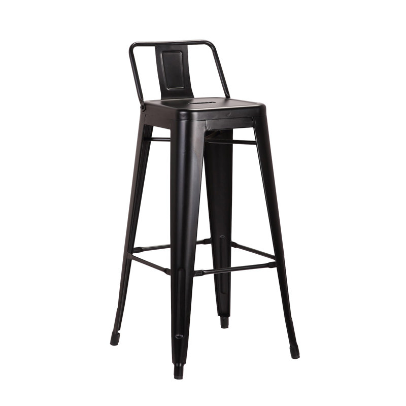 Counter Stool with Metal Frame, Frosted Black