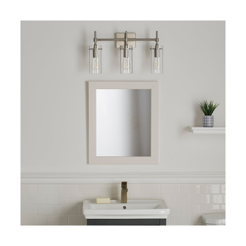 Sansbury Armed Sconce, Brushed Nickel, Clear
