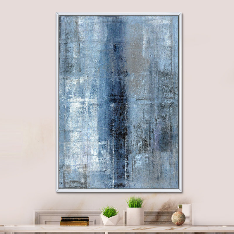 «Blue Meets Gray», art mural moderne et contemporain sur toile