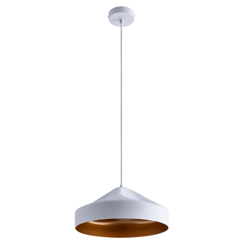 Ponce 1 - Light Single Pendant, White/Gold