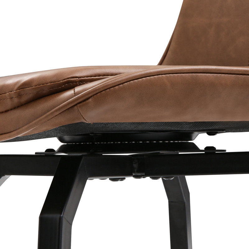 Yannis 26''H Faux Leather Swivel Barstools, 4, Brown