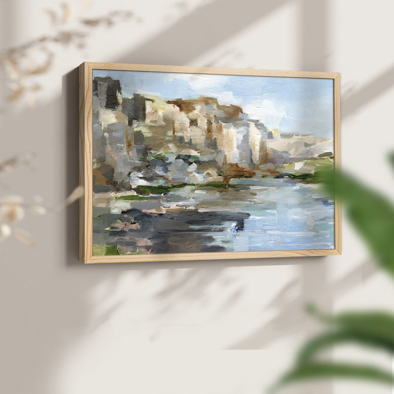 Falaises de l'Ouest I - reproduction encadrée - réarmable, H 8 po x l 10 po, Naturel