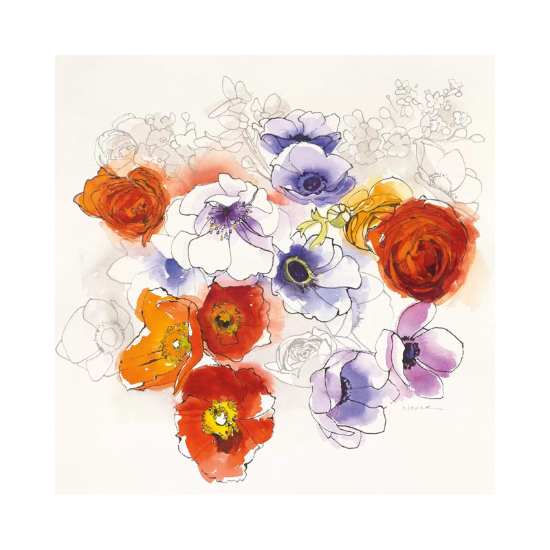 Spring Fleurs by Shirley Novak - Gallery-Wrapped Canvas Giclée on Canvas, 30.48 cm H x 30.48 cm W, Wrapped Canvas
