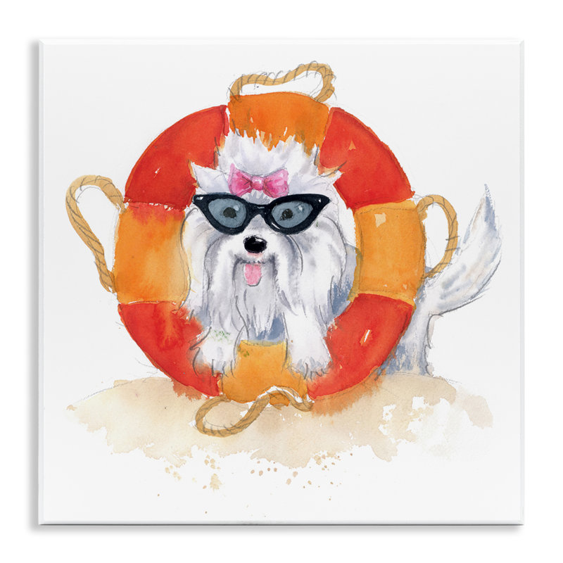 Art mural "Sandy Dog in Sun lunettes" par Geoff Allen