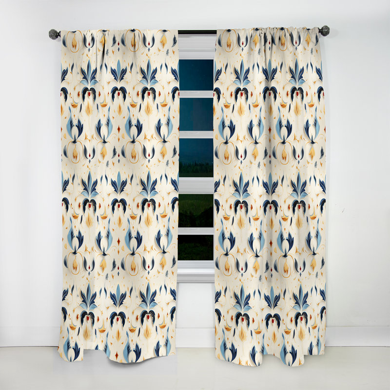 Symmetrical Ikat Balance Fusion - Vintage Velvet Curtain - Room Darkening - 1 Panel, 52" W x 120" L
