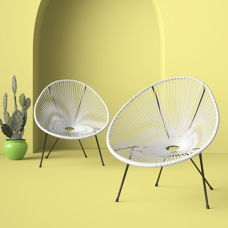 Chaise de patio ovale Sampson, blanc