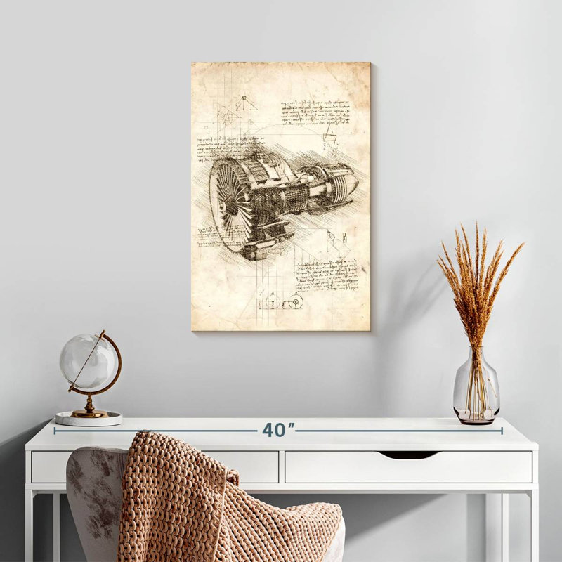 Laelle Jet Engine Sepia, 24" H x 16" W
