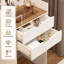 Ensemble de coiffeuse 3-en-1 avec tabouret, miroir rabattable et 3 lumières de couleur