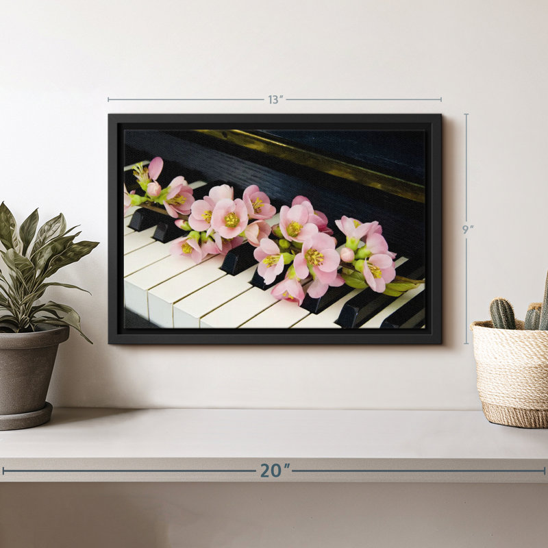 Flowers On Piano Canvas Print, 9" H x 13" W