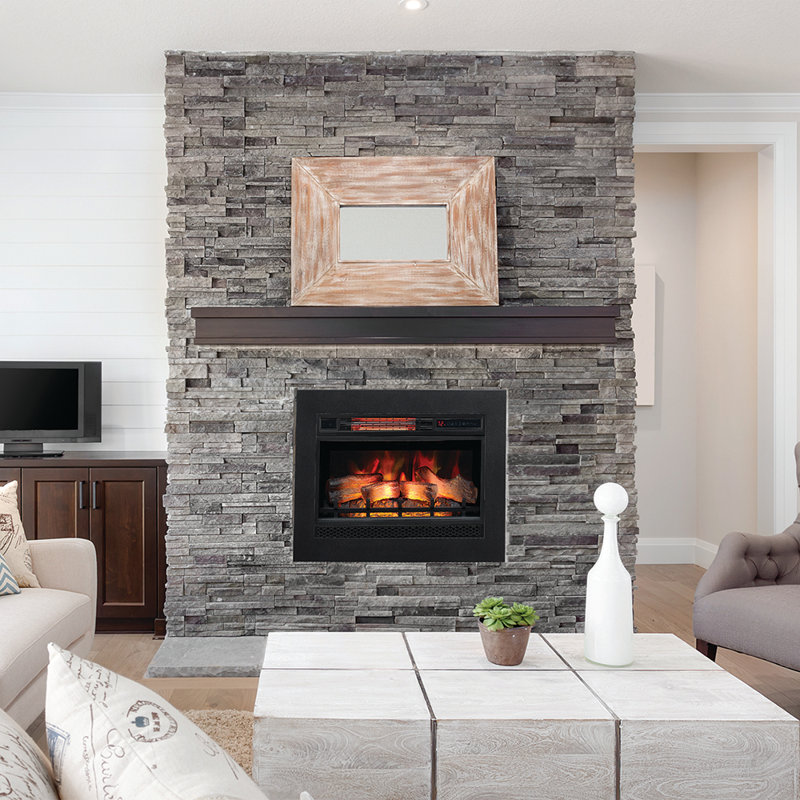 SpectraFire Plus Electric Fireplace Insert, 17.7" H x 27" W x 9.5" D, 3D SpectraFire Plus with Logs