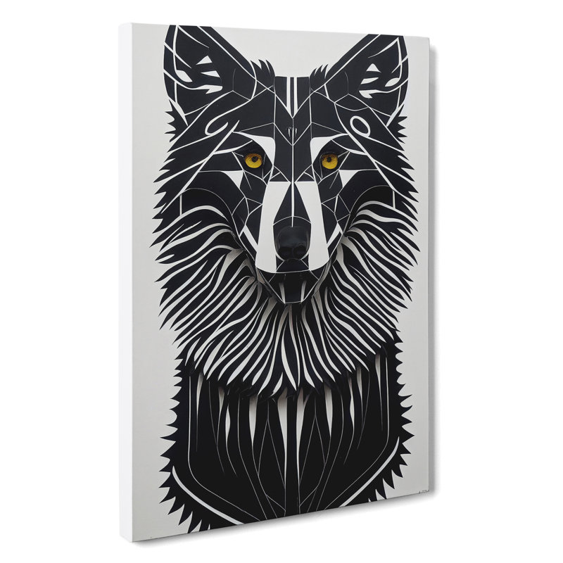 Wolf In Abstract No.5 - Print, Wrapped Canvas, 50cm H x 35cm W, No Matte