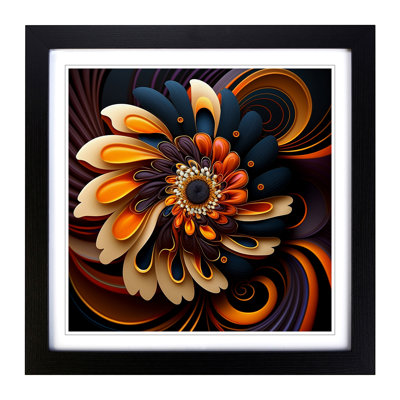 Hypnotize Floral Art No.1 - Single Picture Frame Print on Wood