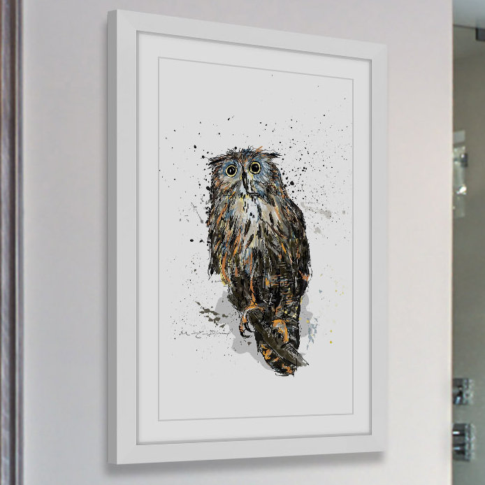 Hibou Owl Framed Canvas Print, 16" x 24"