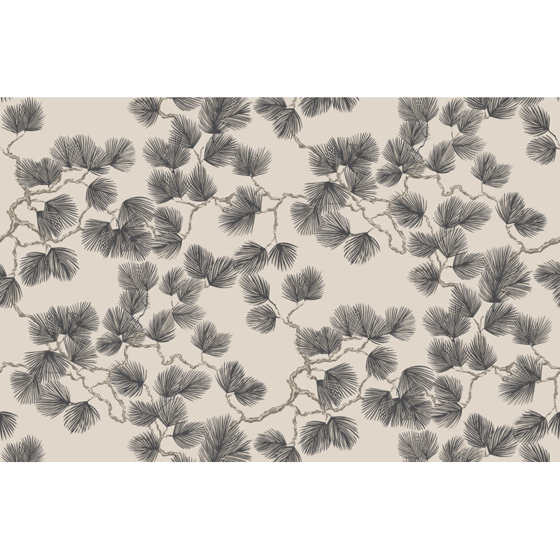 Mons Klint Floral Wallpaper Roll, Gray