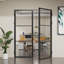 Portes intérieures doubles à 3 panneaux en verre clair, 60 po x 80 po, portes françaises en aluminium noir mat pour salon et salle à manger-136026385
