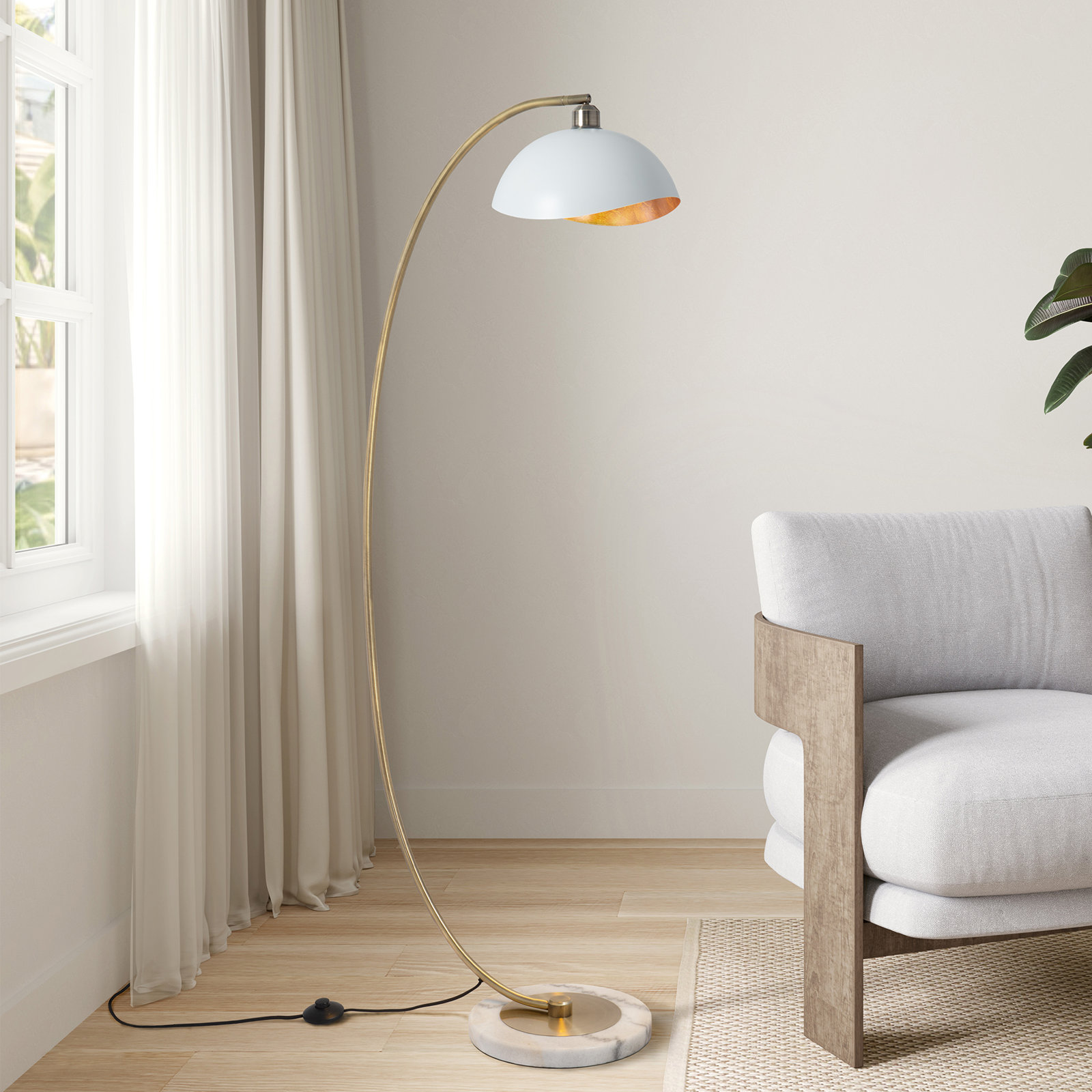 Luna Bella 62" Floor Lamp, White, White