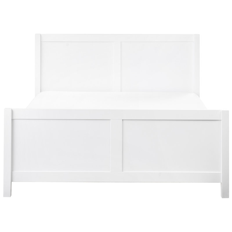 CHAMPAGNAT Solid Wood Bed, European Double (140 x 200 cm), White