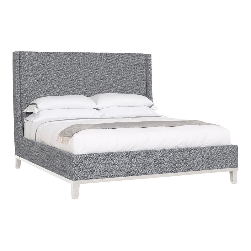 Michael Weiss Upholstered Wingback Bed, Casa Blanca, Tuck Graphite