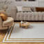 Carmel Modern Bordered Cream/Gold Area Rug-131436989